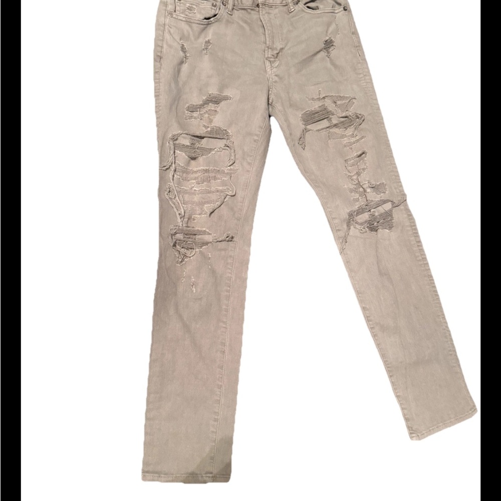 American Eagle Air flex + Gray Distressed‎ Jeans Men's Sz 32x32  Slim Fit